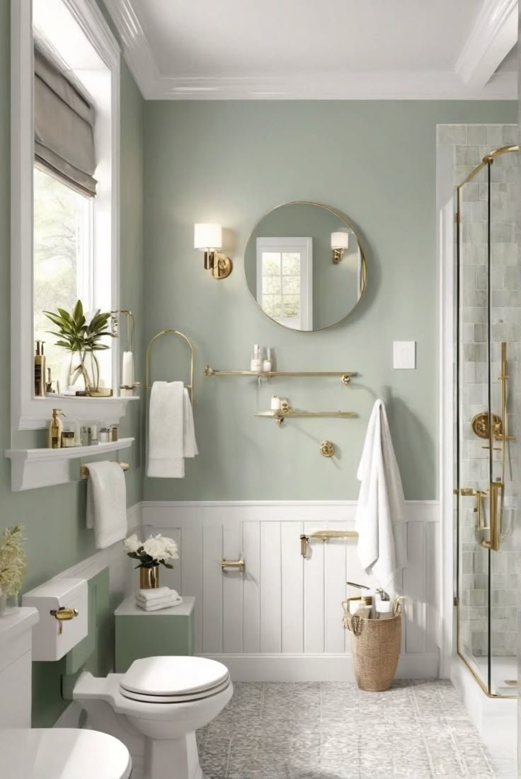 painting small bathroom walls light color – budget remodel idea